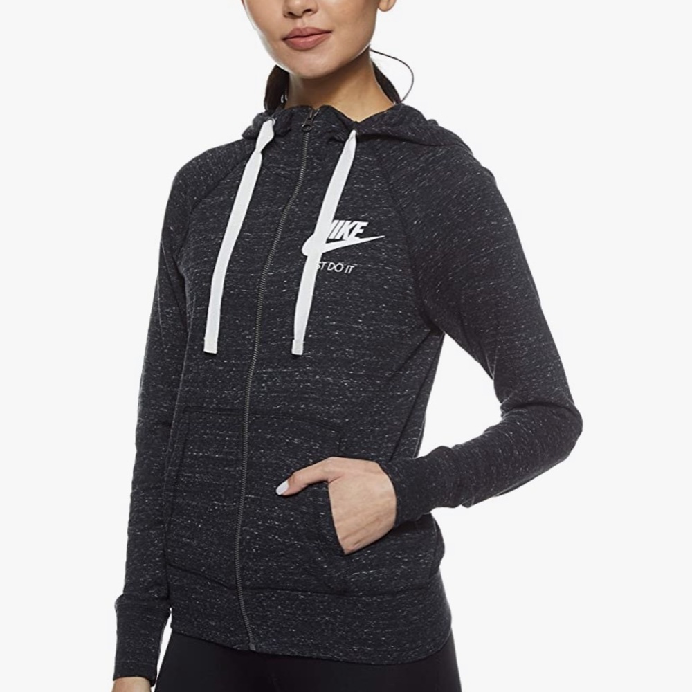 Lightweight heather gray Nike zip up hoodie